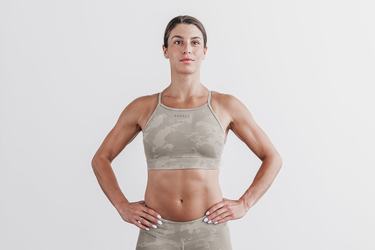 Nobull High-Neck Women's Sports Bras Camo | Australia (MV3854)